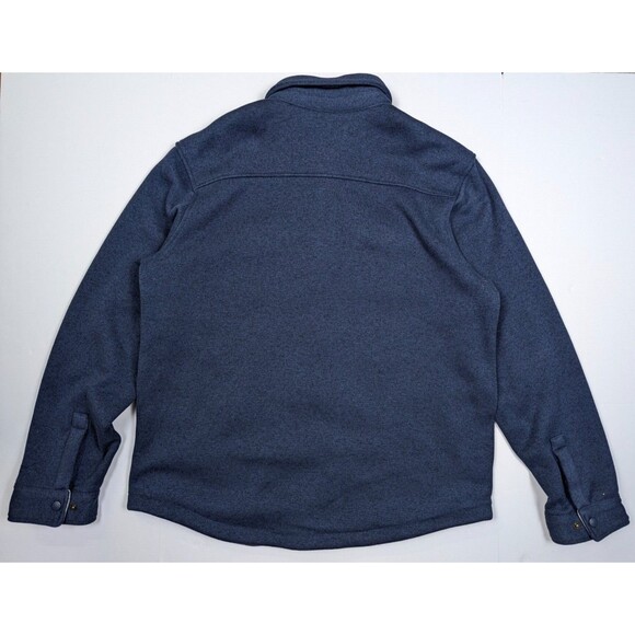 Men's L.L.Bean Vintage Style Heavy Sweater Fleece Full Button XL Blue - Picture 2 of 13